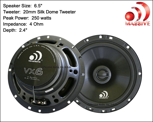 MASSIVE AUDIO VX6 Speakers $ 90.97 - Free Shipping 6-1/2'' Speakers