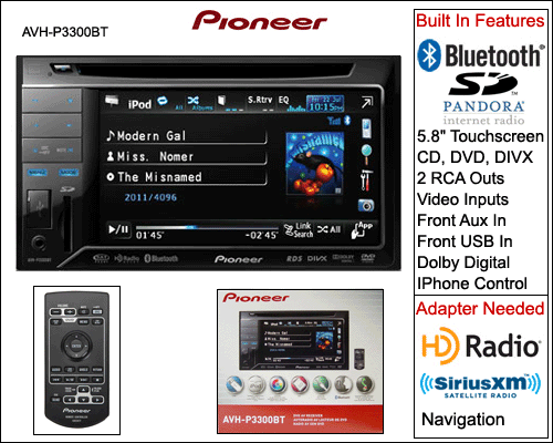 PIONEER AVH-P3300BT $ 334.99 - Free Shipping Bluetooth + Multimedia