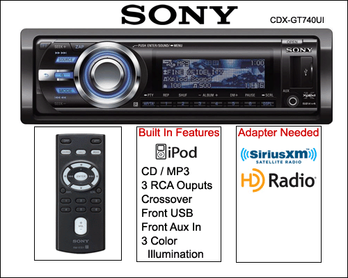 SONY CDXGT740UI $ 128.98 CD + MP3 + IPod + Remote