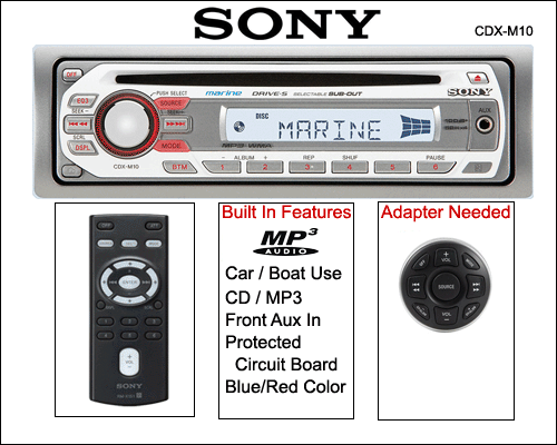 SONY CDX-M10 $ 99.99 - Free Shipping Auto / Marine Radio + CD + MP3