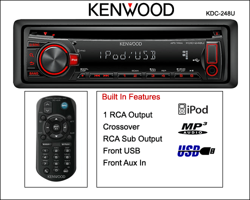 KENWOOD KDC-248U $ 89.89 - Free Shipping CD + MP3 + USB + IPod Control