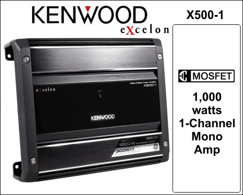 KENWOOD X500-1 $ 99.95 - Free Shipping Mono Subwoofer Amp